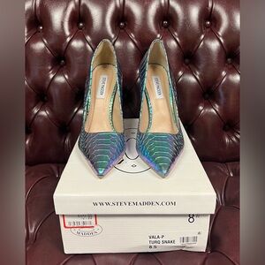 Steve Madden Turquoise Snake Print - Mermaid Heels